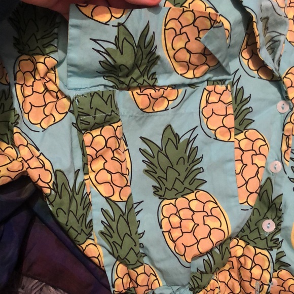 Zara Pineapple cropped tee, US XS, scrunch up back, collared tee - Picture 2 of 6